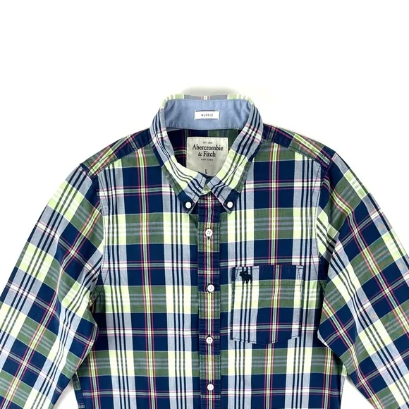 Abercrombie & Fitch Elk Lake Green Plaid Shirt - Picture 4 of 9